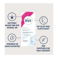 Veet Kaltwachsstreifen Gesicht Sensible Haut, 20 St