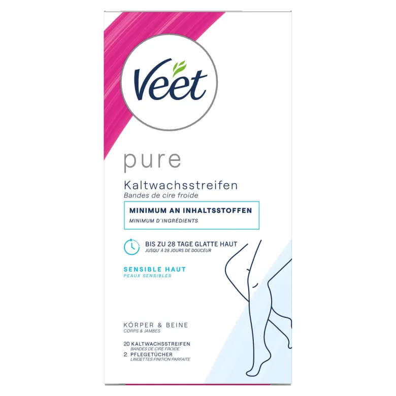 Veet Kaltwachsstreifen Körper & Beine Sensible Haut, 10X2 St