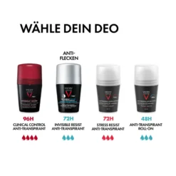 Vichy Homme Deo Roll-on 72h Anti-Flecken Invisible, 50 ml