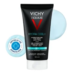 Vichy Homme Hydra Cool+ Gel Gesicht und Augen, 50 ml