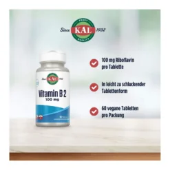 Vitamin B2 Riboflavin 100 mg Tabletten, 60 St
