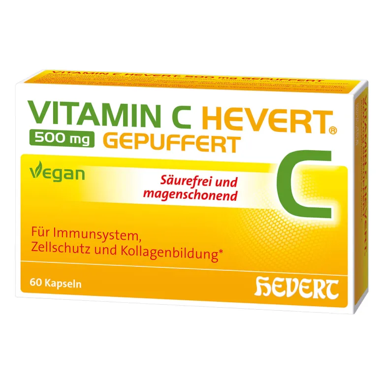 Vitamin C Hevert 500 mg gepufferte Kapseln, 60 St