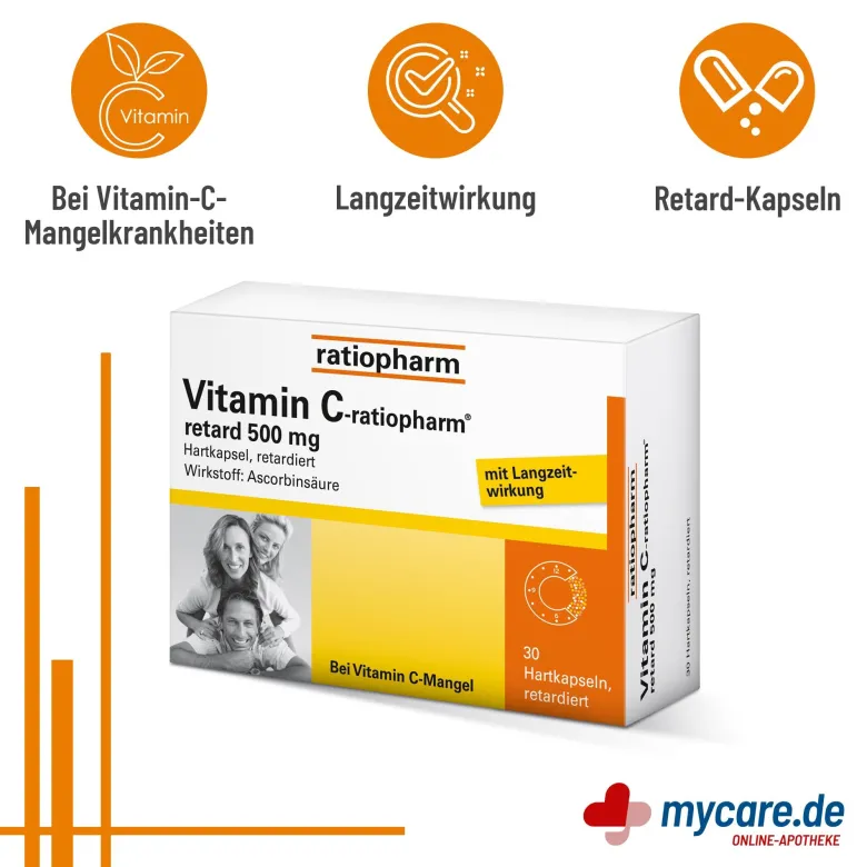 Vitamin C-ratiopharm retard 500 mg, 30 St