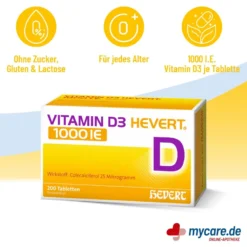 Vitamin D3 Hevert 1.000 I.E. Tabletten, 200 St