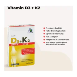 Vitamin D3+K2 2000 I.E. Tabletten, 60 St