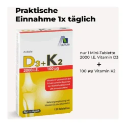 Vitamin D3+K2 2000 I.E. Tabletten, 60 St