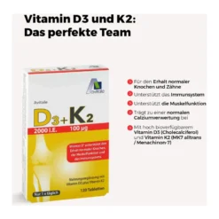 Vitamin D3+K2 2000 I.E. Tabletten, 60 St