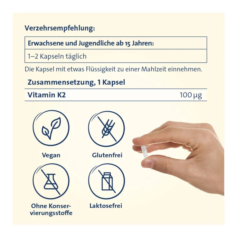 Vitamin K2 Hevert 100 µg Kapseln, 60 St