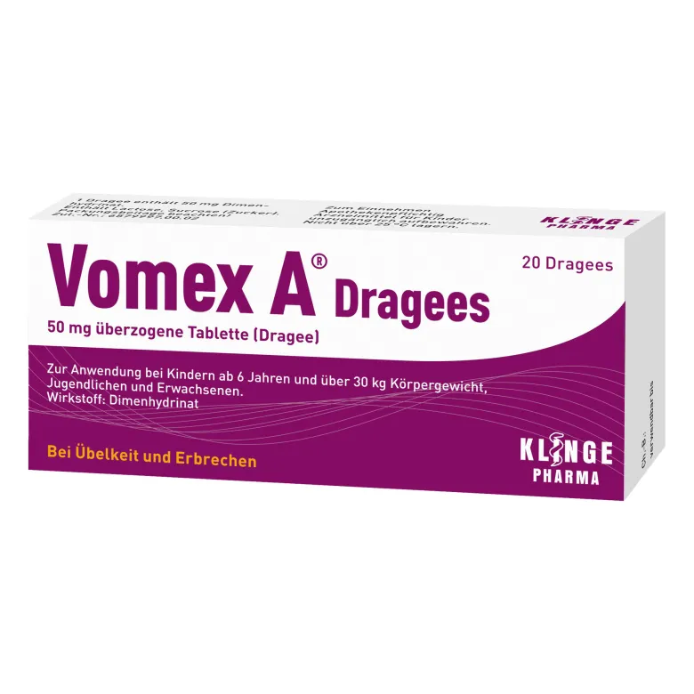 Vomex A Dragees 50 mg überzogene Tabletten, 20 St
