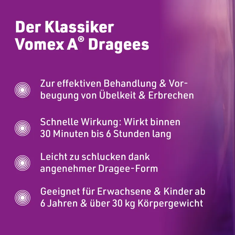 Vomex A Dragees 50 mg überzogene Tabletten, 20 St
