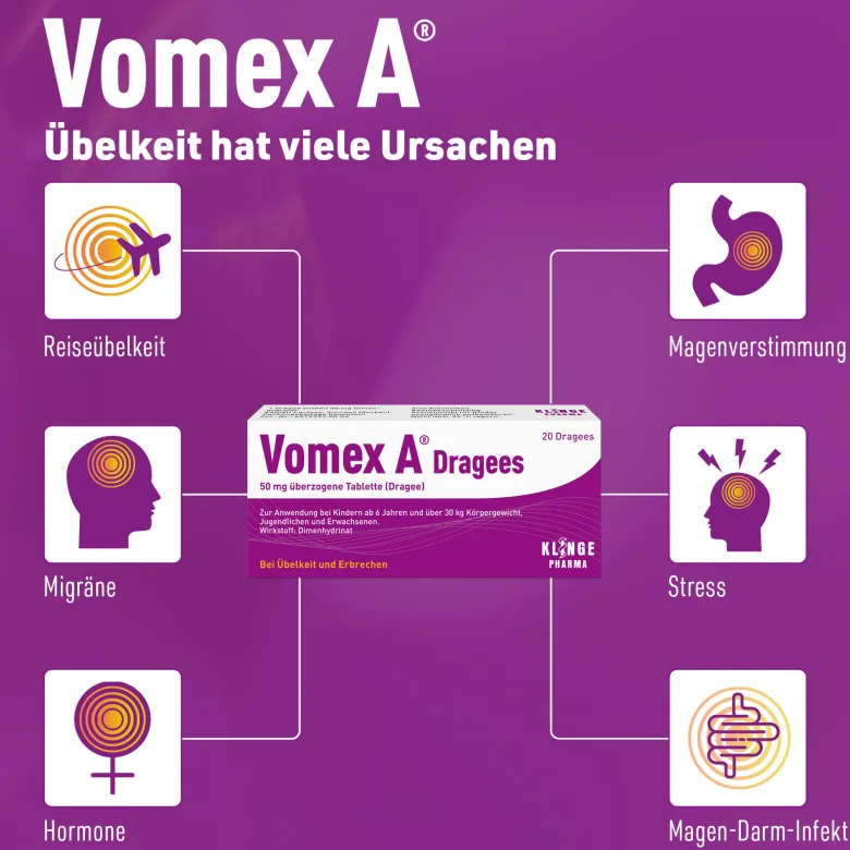 Vomex A Dragees 50 mg überzogene Tabletten, 20 St