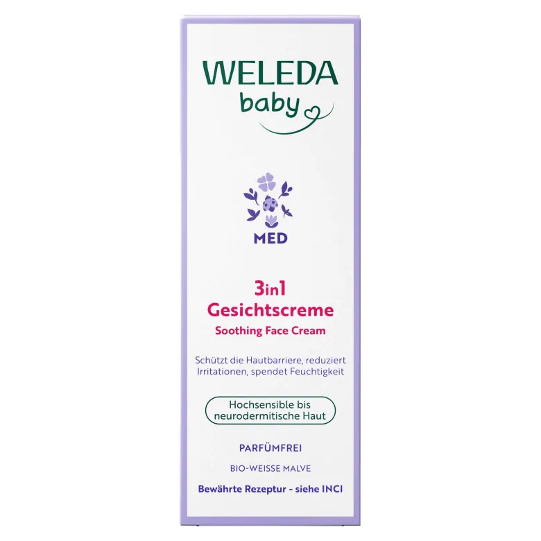 Weleda Baby Med 3in1 Gesichtscreme Weiße Malve, 50 ml