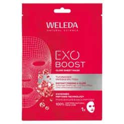 Weleda Exo Boost Youth Power Glow Tuchmaske Granatapfel, 20 ml