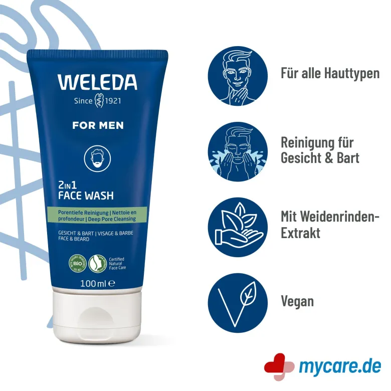 Weleda For Men 2in1 Face Wash, 100 ml
