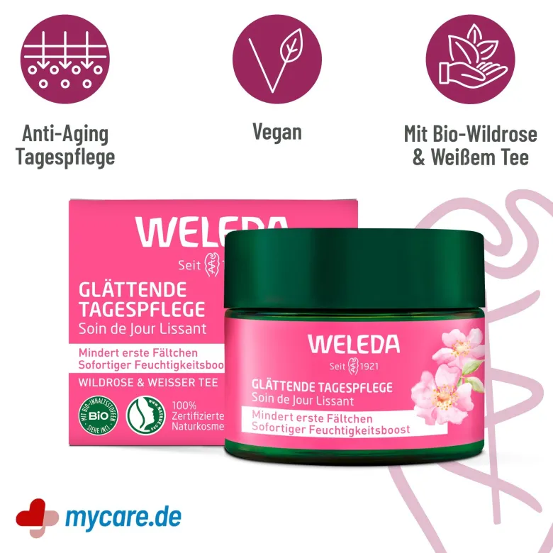 Weleda Glättende Tagespflege Wildrose & Weißer Tee, 40 ml