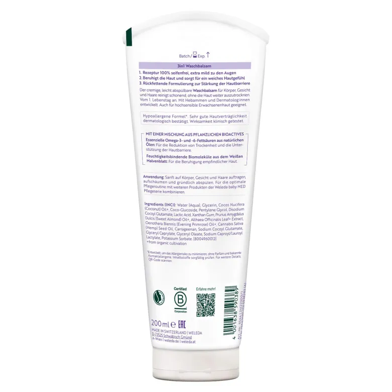 Weleda Med 3in1 Waschbalsam Weisse Malve, 200 ml