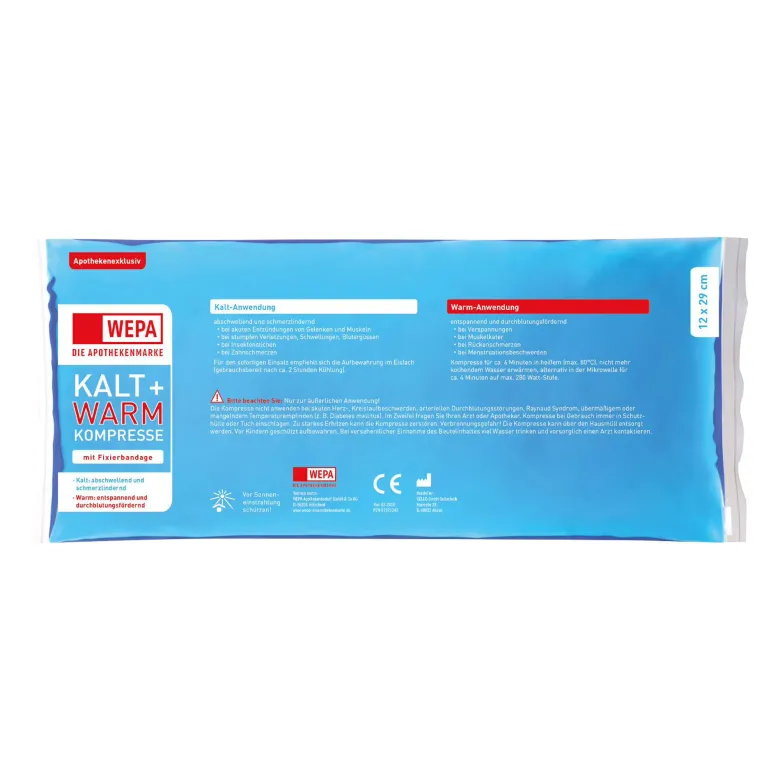 WEPA Kalt-Warm Kompresse 12x29 cm mit Fixierband, 1 St
