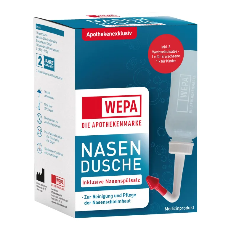 WEPA Nasendusche mit 10 Beuteln Nasenspülsalz, 1 P