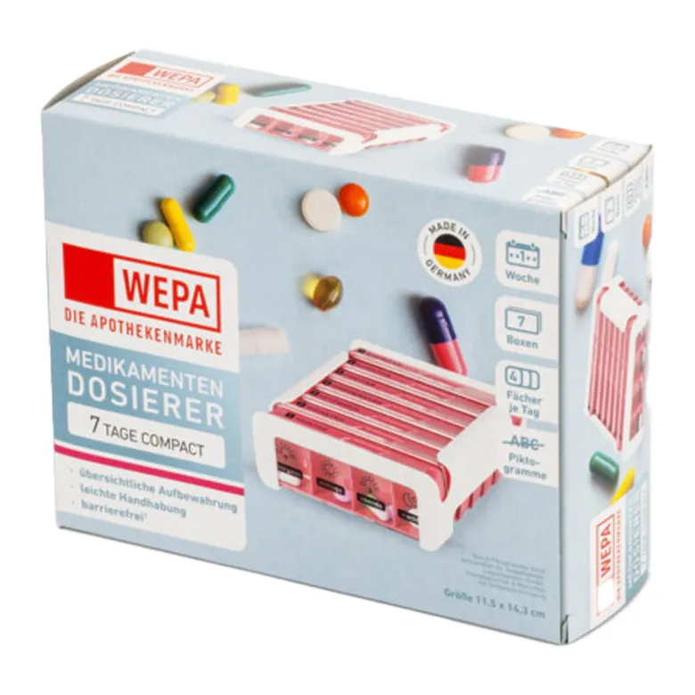 WEPA 7 Tage Compact Wochenmagazin weiß/pink, 1 St