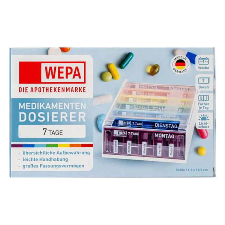 WEPA 7 Tage Regenbogen/UV-Schutz+ Medikamentenbox, 1 St
