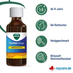 Wick Husten-Sirup gegen Reizhusten mit Honig, 180 ml