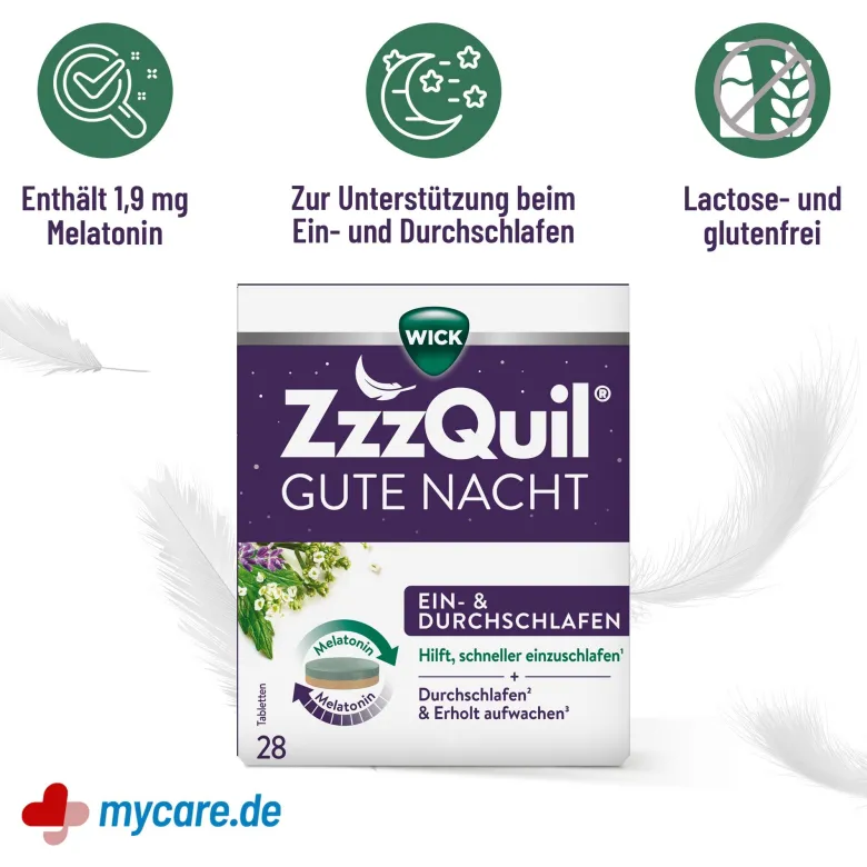 Wick ZzzQuil Gute Nacht Ein- und Durchschlafen Tabletten, 28 St