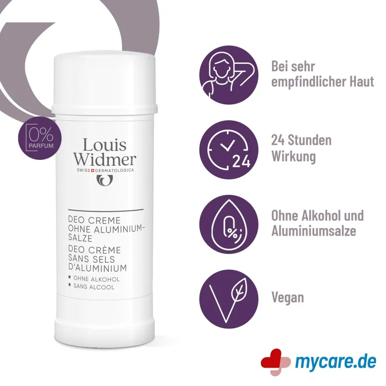 Widmer Deo Creme ohne Aluminium-Salze unparfümiert, 40 ml