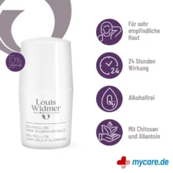 Widmer Deo Roll-on ohne Aluminium unparfümiert, 50 ml