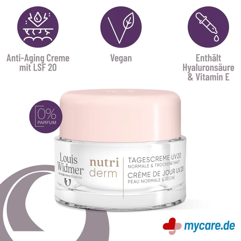 Widmer nutriderm Tagescreme UV 20 unparfümiert, 50 ml