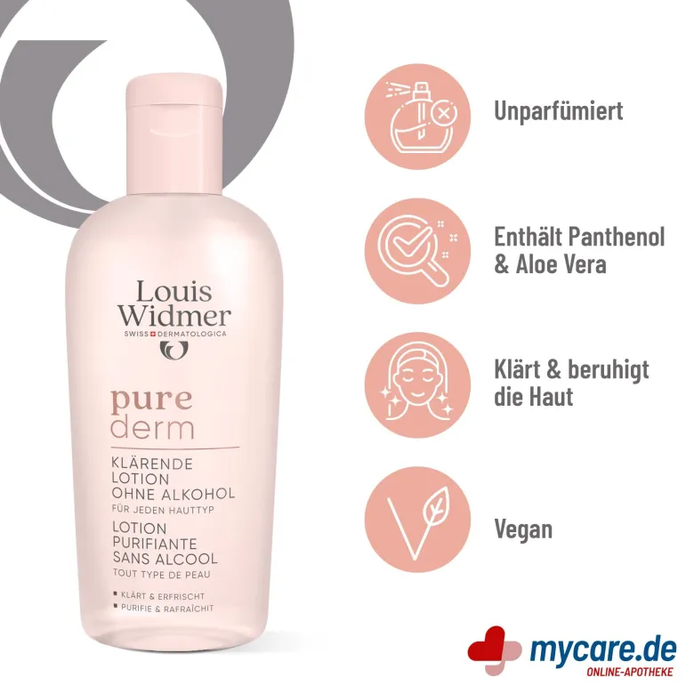 Widmer purederm klärende Lotion ohne Alkohol unparfümiert, 200 ml