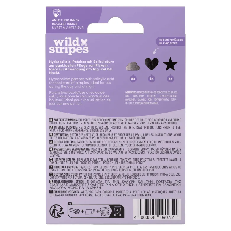 Wild Stripes Anti-Pickel Patches - Holo Clear, 24 St
