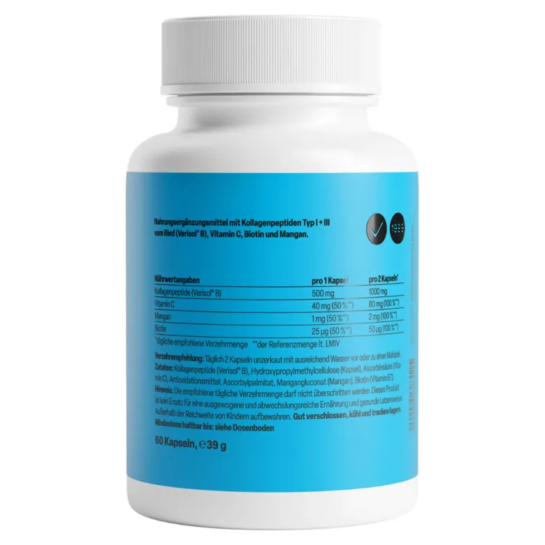 ZeinPharma Collagen I + III mit patentiertem Verisol B 500mg, 60 St