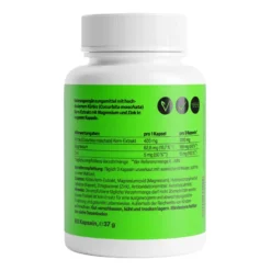 ZeinPharma Kürbiskern 400mg mit Zink + Magnesium Kapseln, 60 St